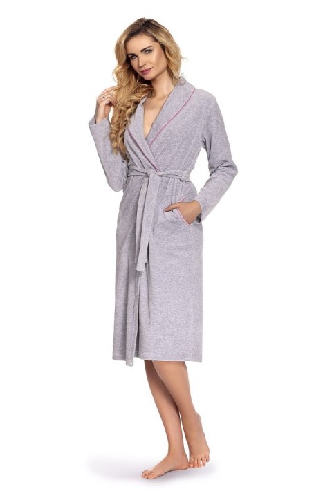Szlafrok De Lafense 664 Lydie długi z kapturem S-2XL De Lafense Szlafrok De Lafense 664 Lydie długi z kapturem S-2XL De Lafense