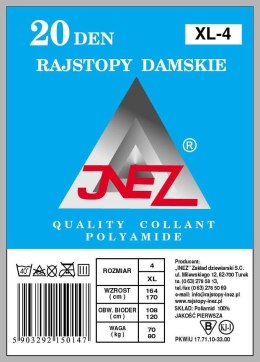 Rajstopy Inez Elastil 20 den 4-XL woreczek Inez