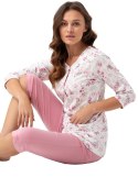 Piżama Luna 668 3/4 M-2XL L24 rozpinana damska Luna Piżama Luna 668 3/4 M-2XL L24 rozpinana damska Luna