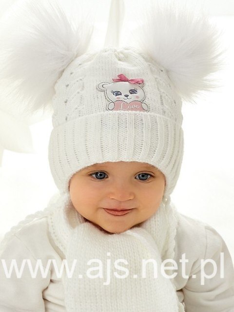Komplet AJS 48-306 Czapka+szalik dziewczęcy AJS Komplet AJS 48-306 Czapka+szalik dziewczęcy AJS