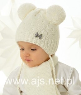 Komplet AJS 48-320 Czapka+szalik dziewczęcy AJS