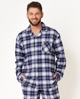Piżama Key MNS 411 B24 Flanela dł/r M-2XL męska rozpinana Key