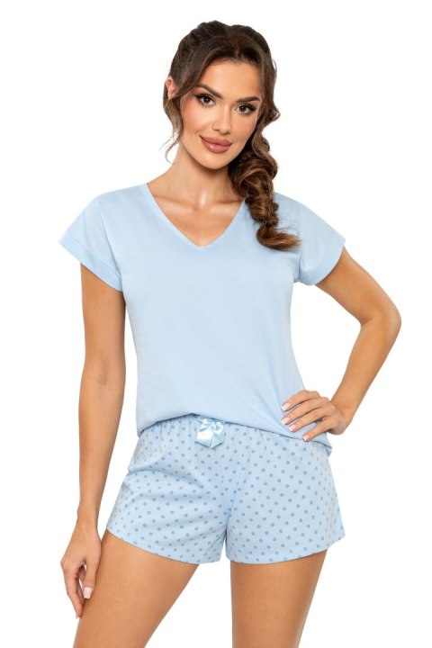 Bawełniana piżama damska błękitna - Sky short Donna Sp. Komandytowa Bawełniana piżama damska błękitna - Sky short Donna Sp. Komandytowa