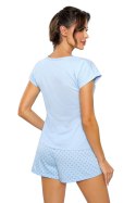 Bawełniana piżama damska błękitna - Sky short Donna Sp. Komandytowa Bawełniana piżama damska błękitna - Sky short Donna Sp. Komandytowa