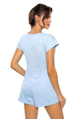 Bawełniana piżama damska błękitna - Sky short Donna Sp. Komandytowa