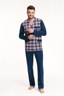 Piżama Luna 797 dł/r M-2XL rozpinana męska Luna